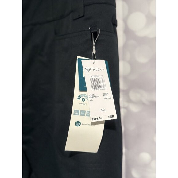 NWT Roxy Black Multi Diversion Snow Pant - XXL - Picture 3 of 4